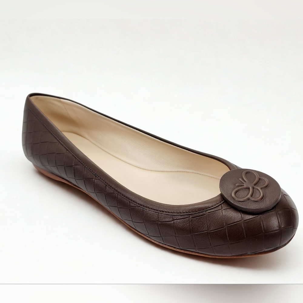 Bottega Veneta Brown Quilted Leather Flats Size 38 – Unused with Box - Picture 1 of 12